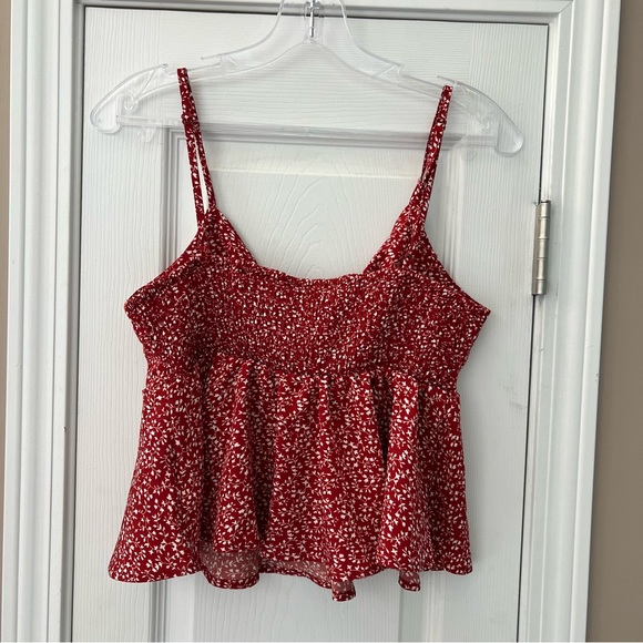 Shein Crop top Size M Red Floral - Picture 2 of 8